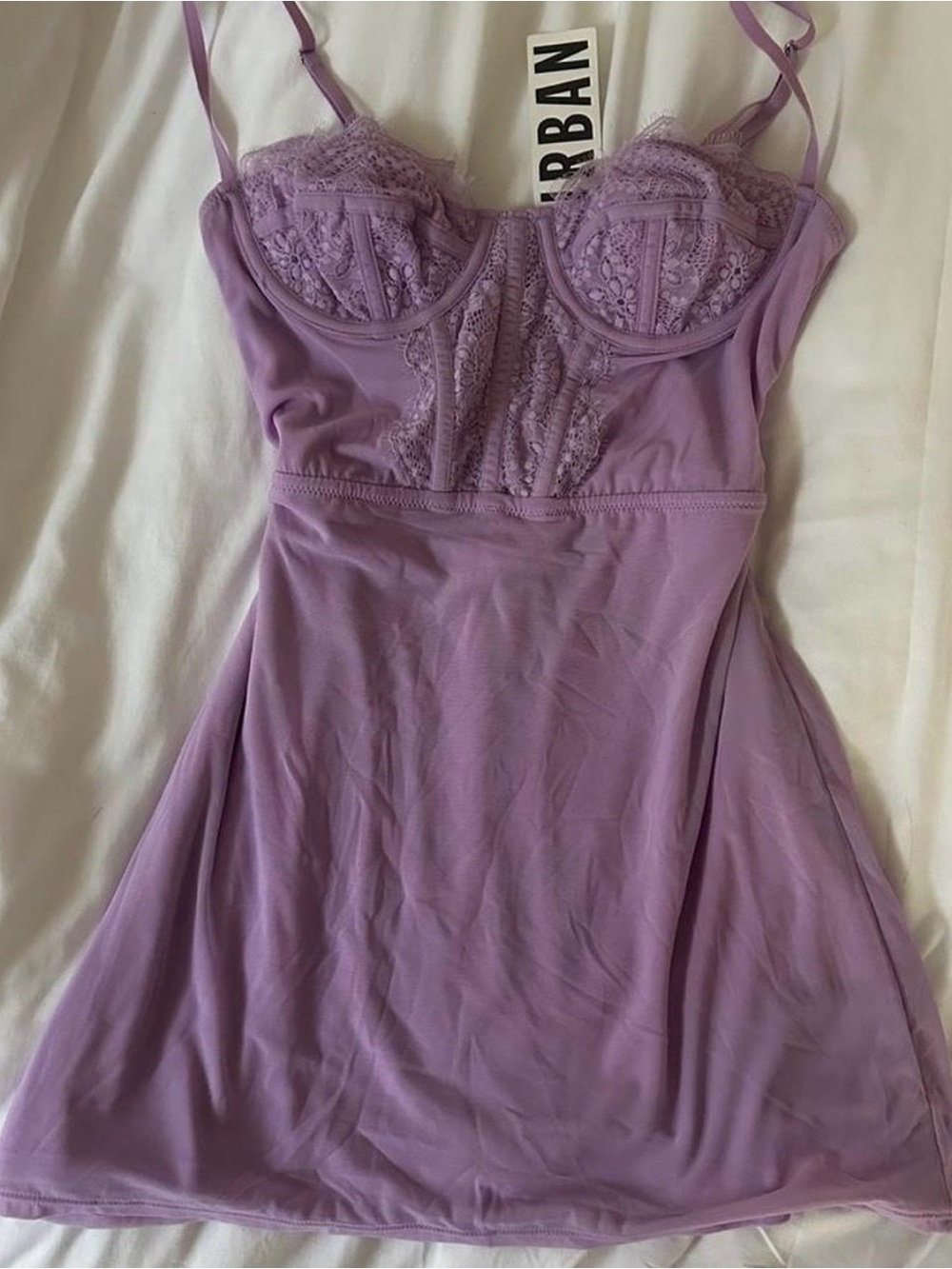 Urban Outfitters Lavender Lace Mini Corset Bustier Dress